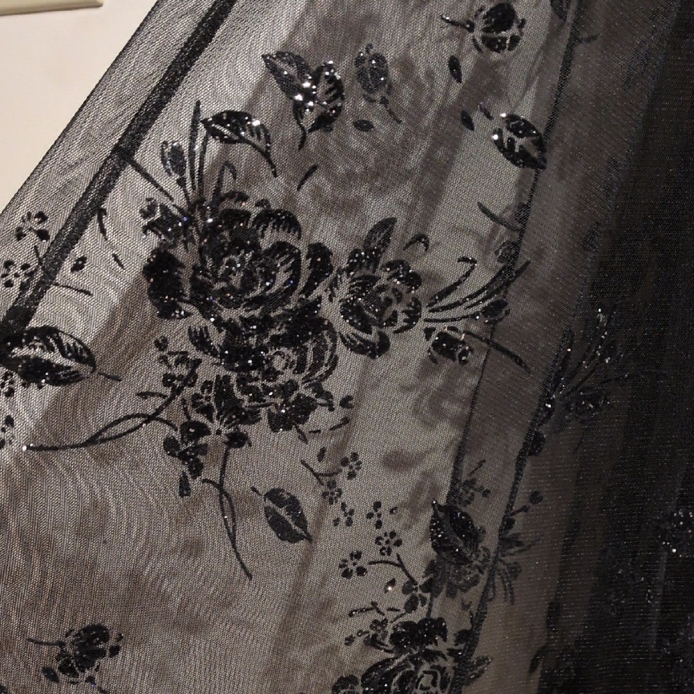 Alex Evenings Black Floral Midi Dress 4P - Picture 10 of 10